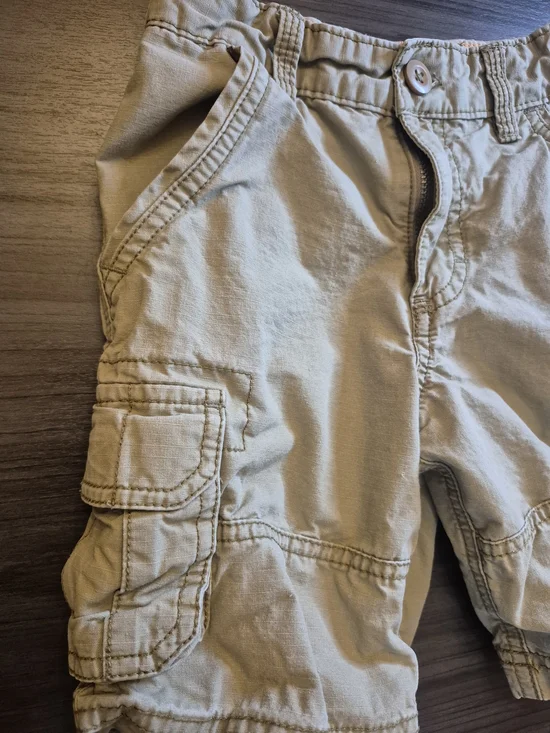 Carter's Boys' Tan Cargo Khaki Shorts Adjustable Waist for Kids Size 4 - Picture 4 of 9
